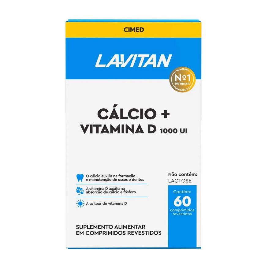 Cálcio + Vitamina D 1000UI Lavitan 60 comprimidos