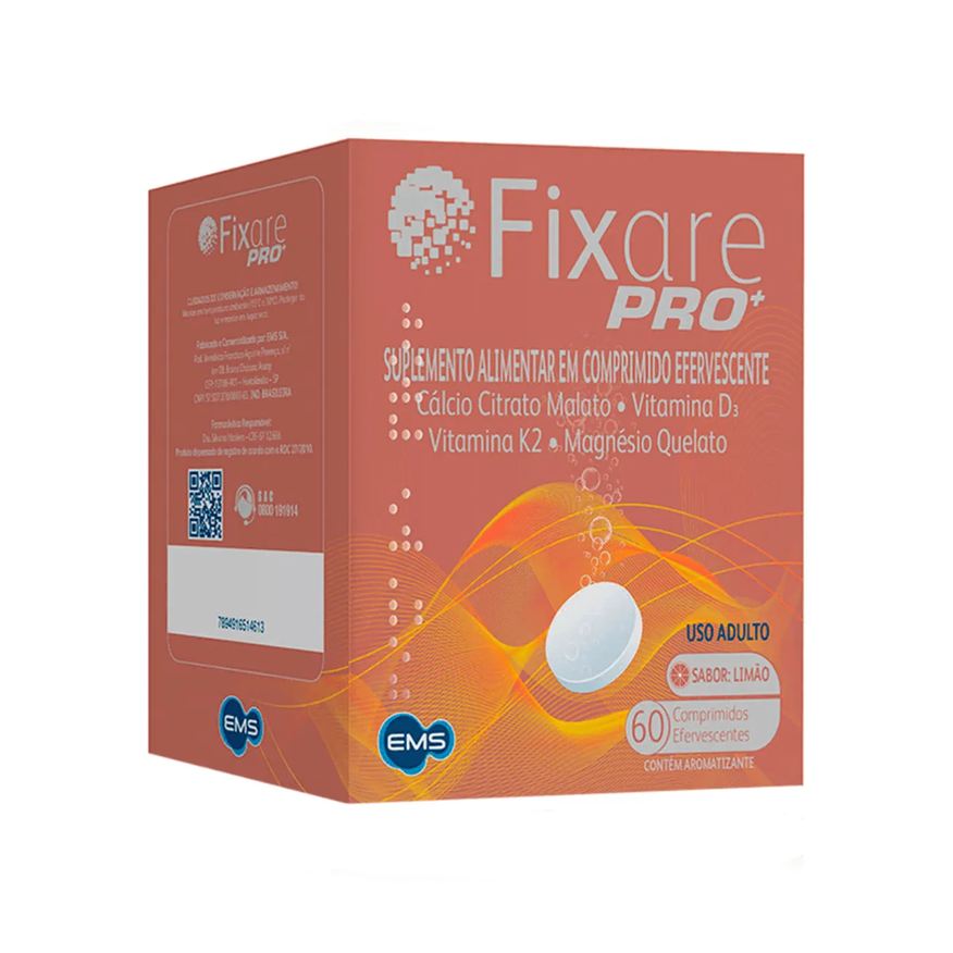 Alimentar Suplemento Cálcio Fixare Pro+ 60 comprimidos efervescentes