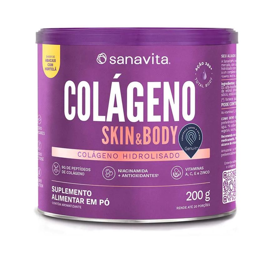 Sanavita Colágeno Skin Abacaxi com Hortelã Pó 200g