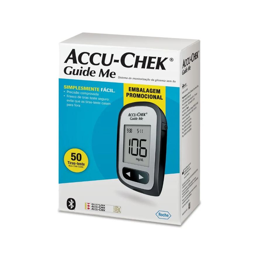 Monitor Kit De Glicemia Accu-chek Guide Me Com 50 Tiras