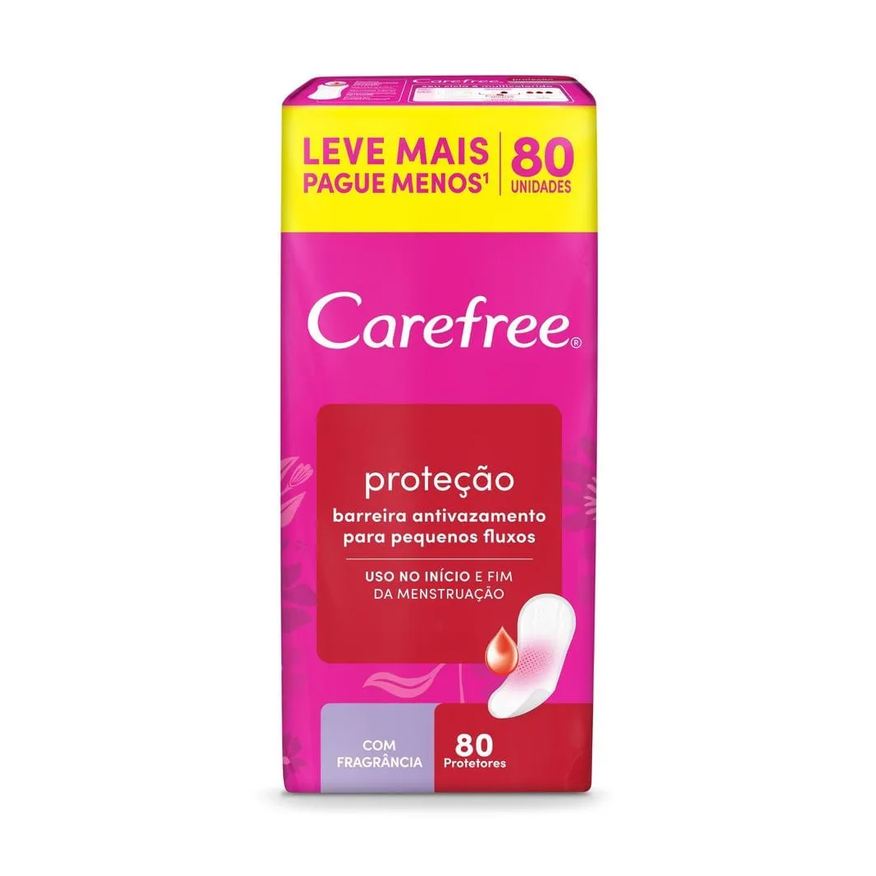 Diário Protetor Carefree Proteção Com Fragrância E Leve 80 Pague 60 Unidades