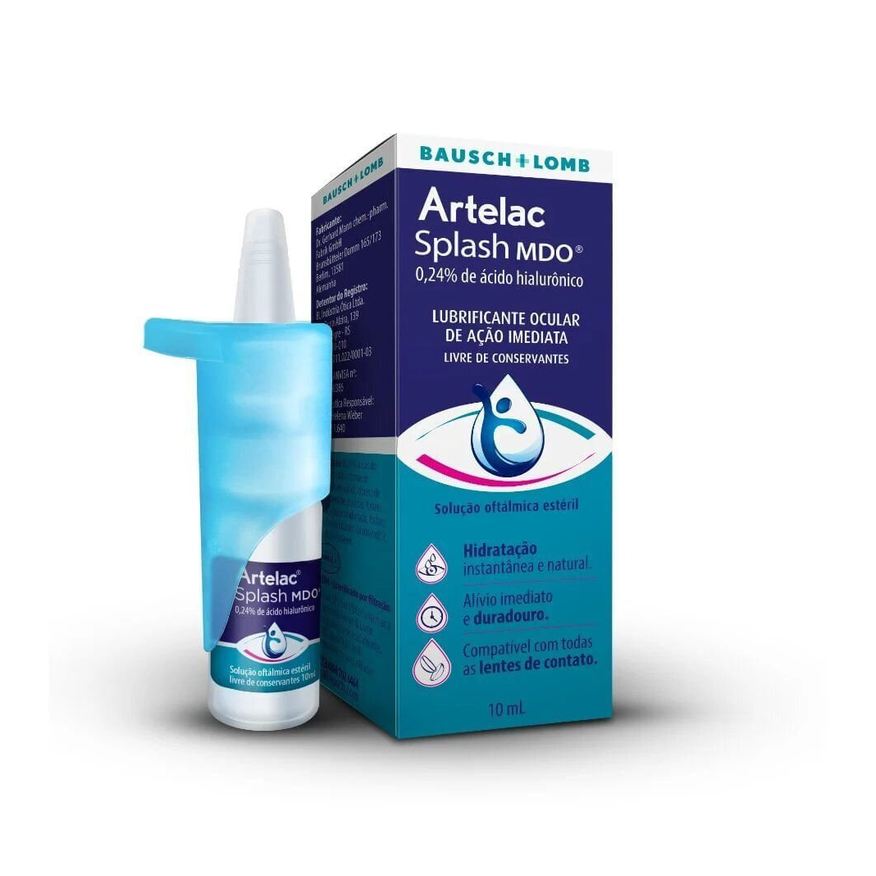 Splash Artelac MDO Lubrificante Ocular Ácido Hialurônico 0,24% frasco 10ml