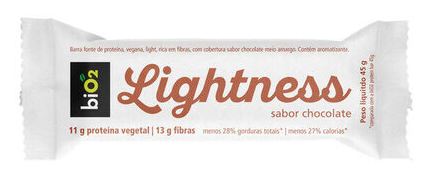 De Barra Proteína Vegana Chocolate Cobertura Chocolate Meio Amargo Light Bio2 Lightness Pacote 45g