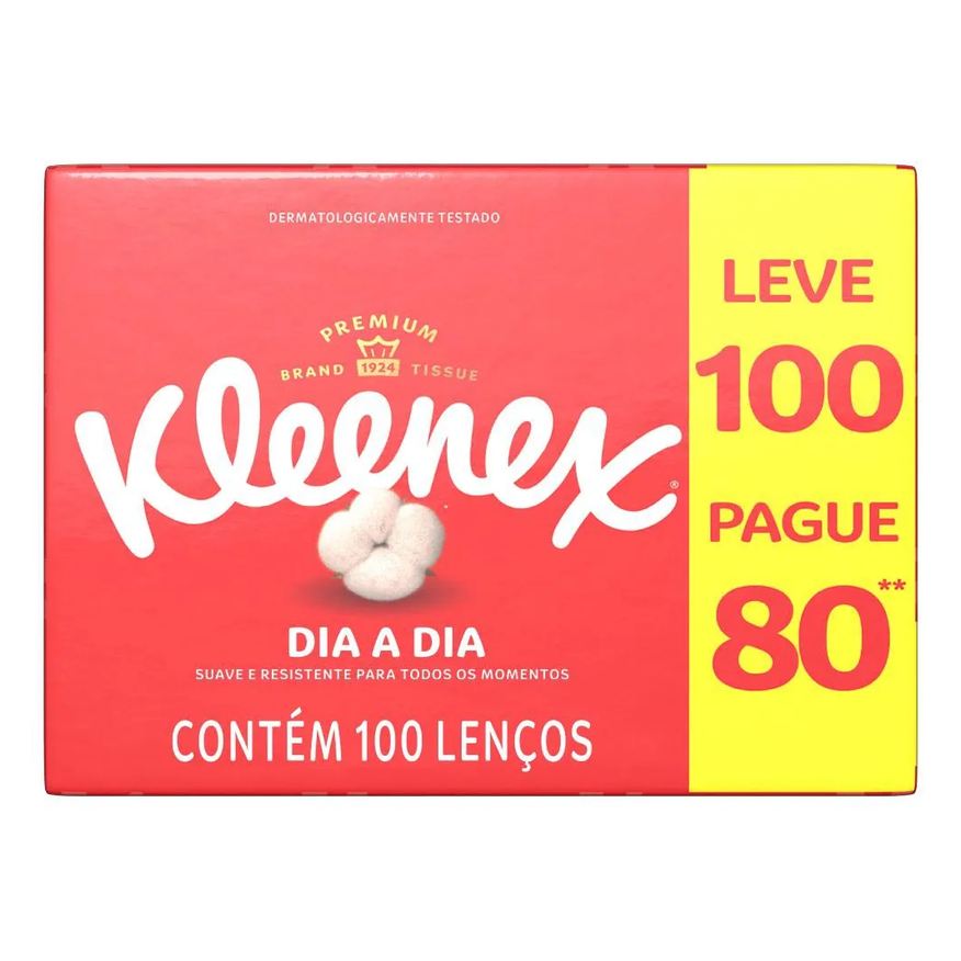 De Lenco Papel Kleenex Dia A Dia Leve 100 Pague 80 Unidades