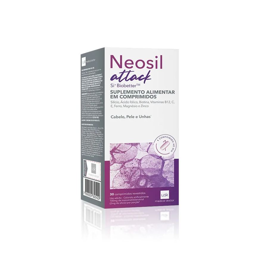 Alimentar Suplemento Neosil Attack Cabelo Pele E Unha 30 Comprimidos