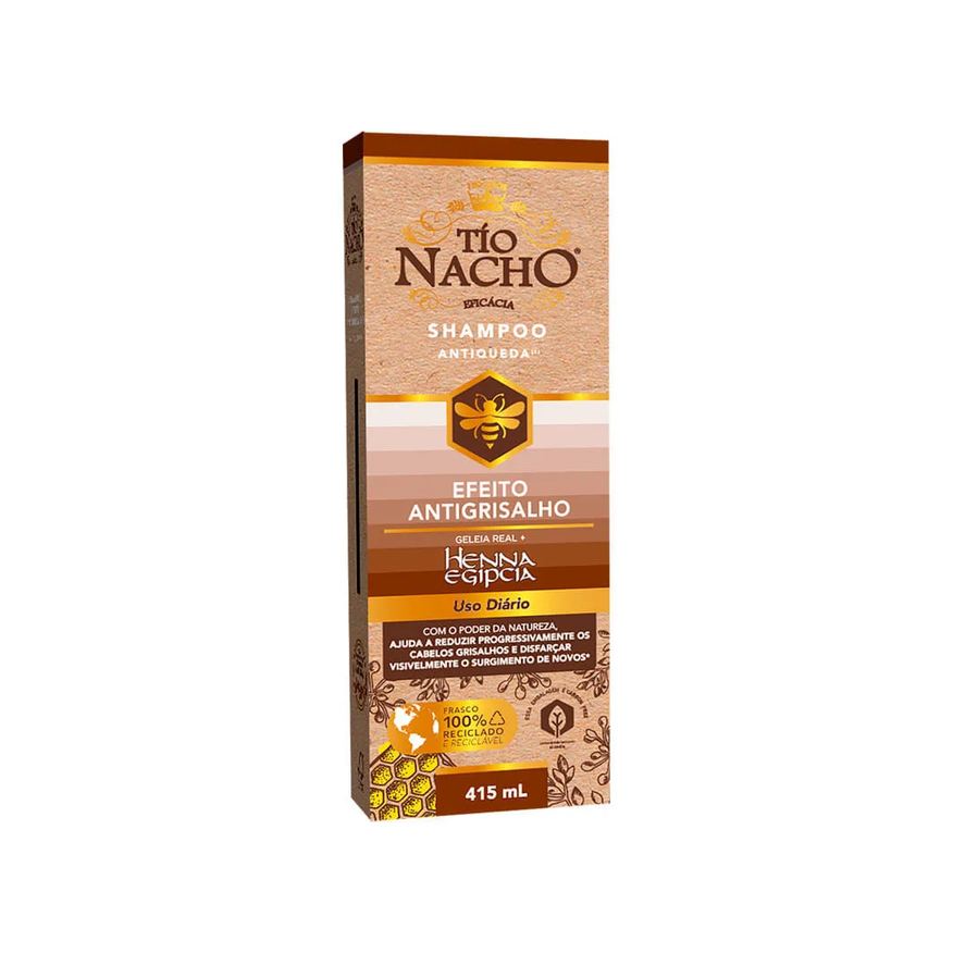 Antiqueda Shampoo Efeito Antigrisalho Geleia Real E Henna Egipcia 415ml