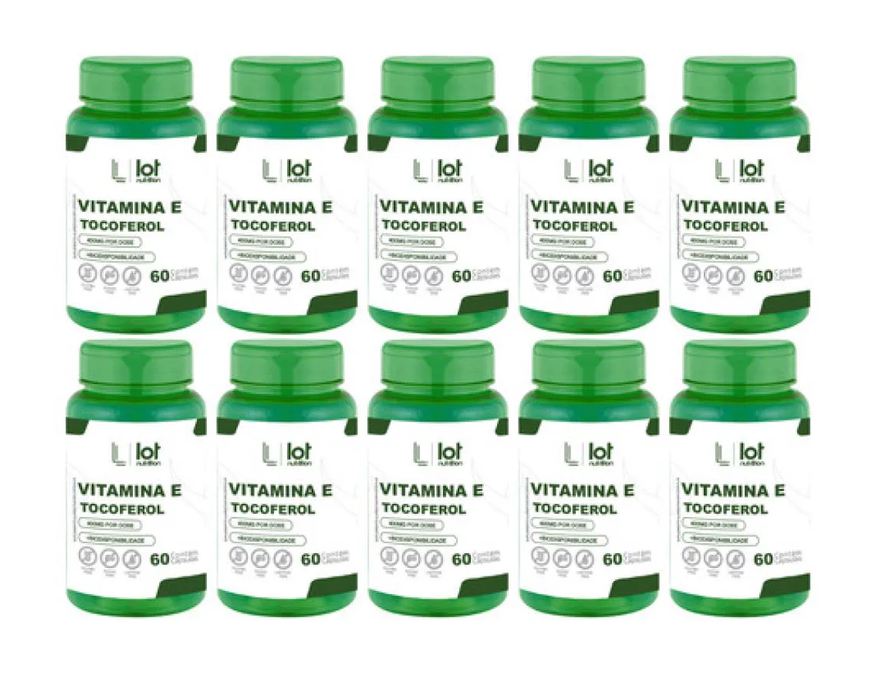 10un Kit Vitamina e 400mg 60 cápsulas Sistema Imunológico sem Sabor