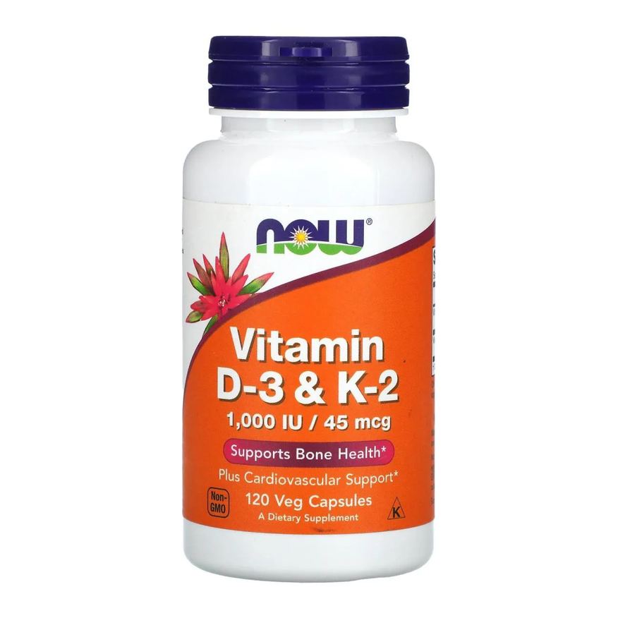 D3 Vitamina 1.000 Ui + K2 45mcg – 120 Cápsulas Veganas – Now Foods