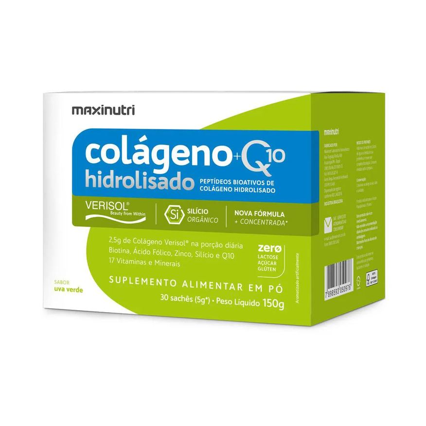 Verisol Colágeno Sachês Uva Verde com Coenzima Q10 Maxinutri