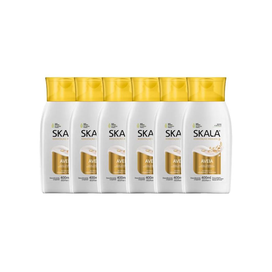 Kit 6 Loção Creme Hidratante Corporal Aveia Vegano Skala