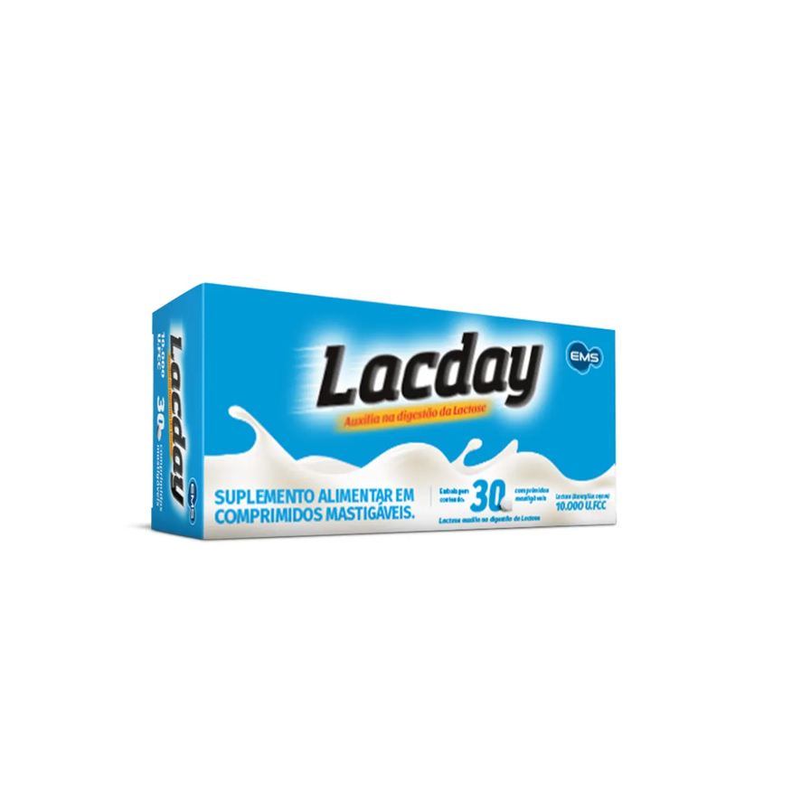 Enzima Lacday Digestiva Lactase 30 comprimidos mastigáveis