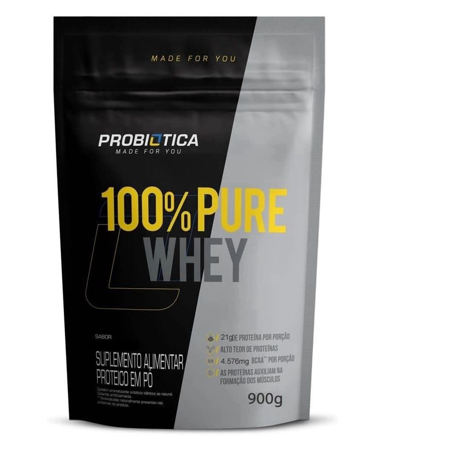 Probiotica Whey 100% Pure Whey 900g Refil – Probiotica Baunilha