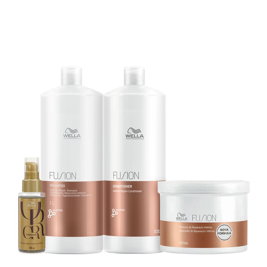 Wella Kit Professionals Fusion Quarteto Shine Salon (4 Produtos)