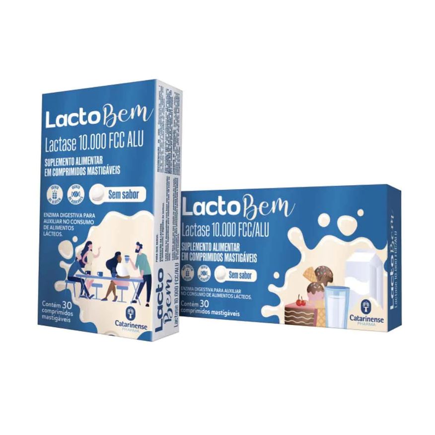 Suplemento LactoBem Alimentar de Lactase Sem Sabor 30 comprimidos