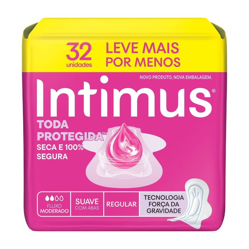 Intimus Absorvente Toda Protegida Com Abas Suave 32 Unidades