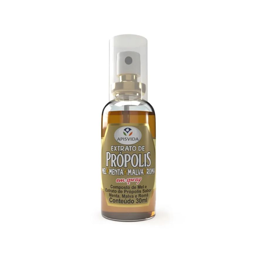 Para Spray Garganta Extrato De Própolis Apis Vida 30ml (Menta E Romã)