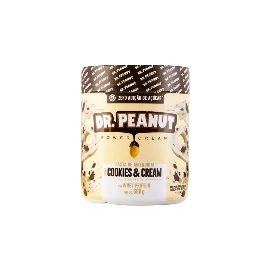 Amend Pasta de Amendoim Cookies E Cream Dr Peanut Novos Sabores Whey Gourmet 600g