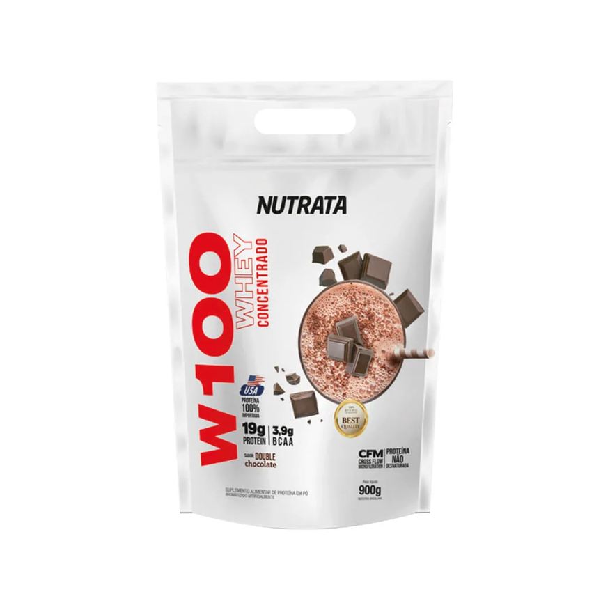 W100 Nutrata Whey Concentrado 900g Double Chocolate
