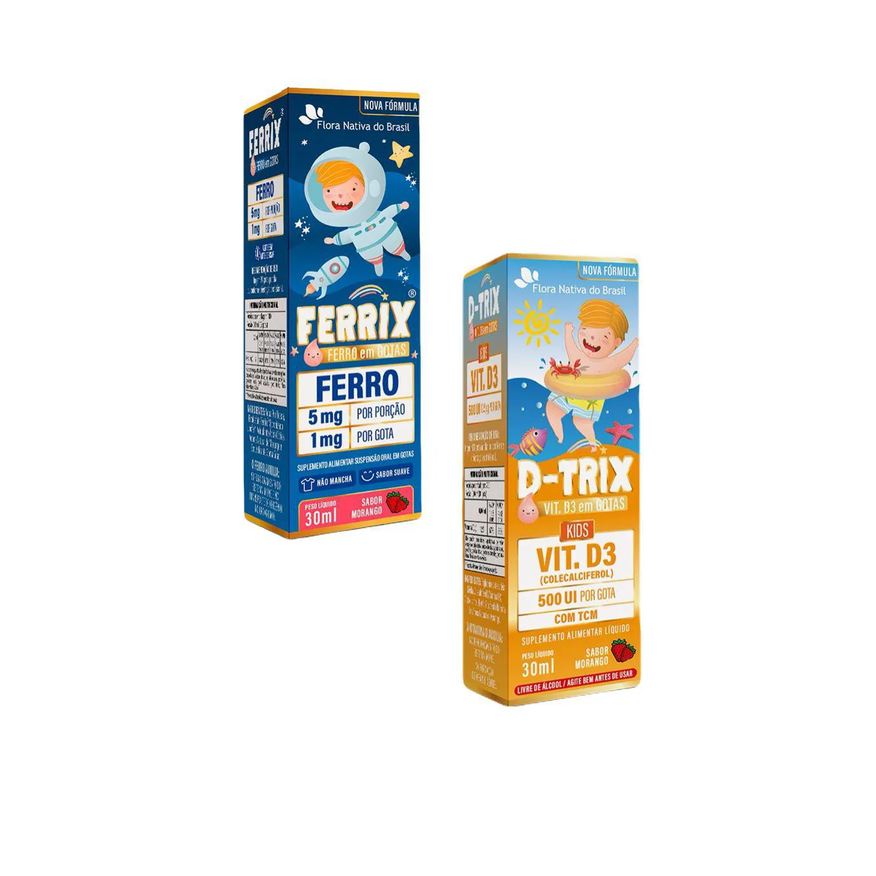 Ferro Ferrix + D Trix Vitamina D3 – Kids – Flora Nativa
