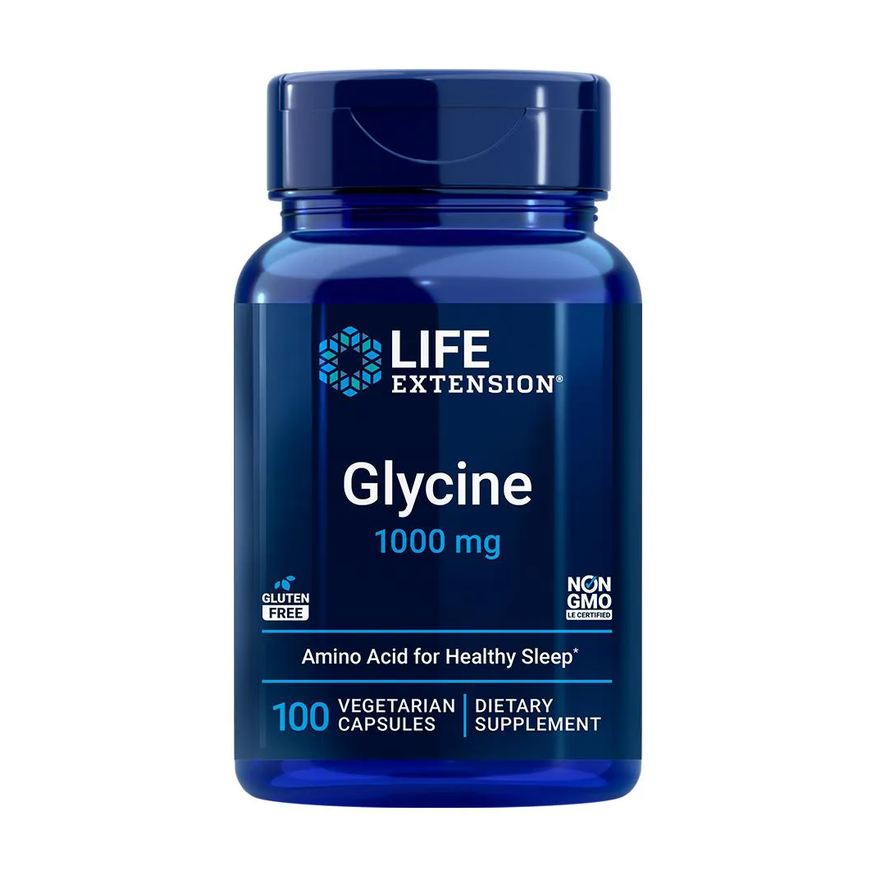 1000mg Glicina Life Extension 100 Cápsulas Importado