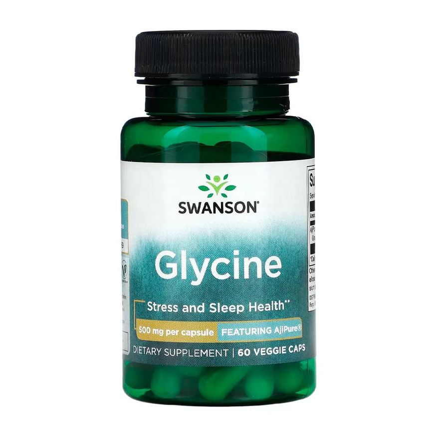 Ajipure Glicina 500mg Swanson 60 Cápsulas Importado