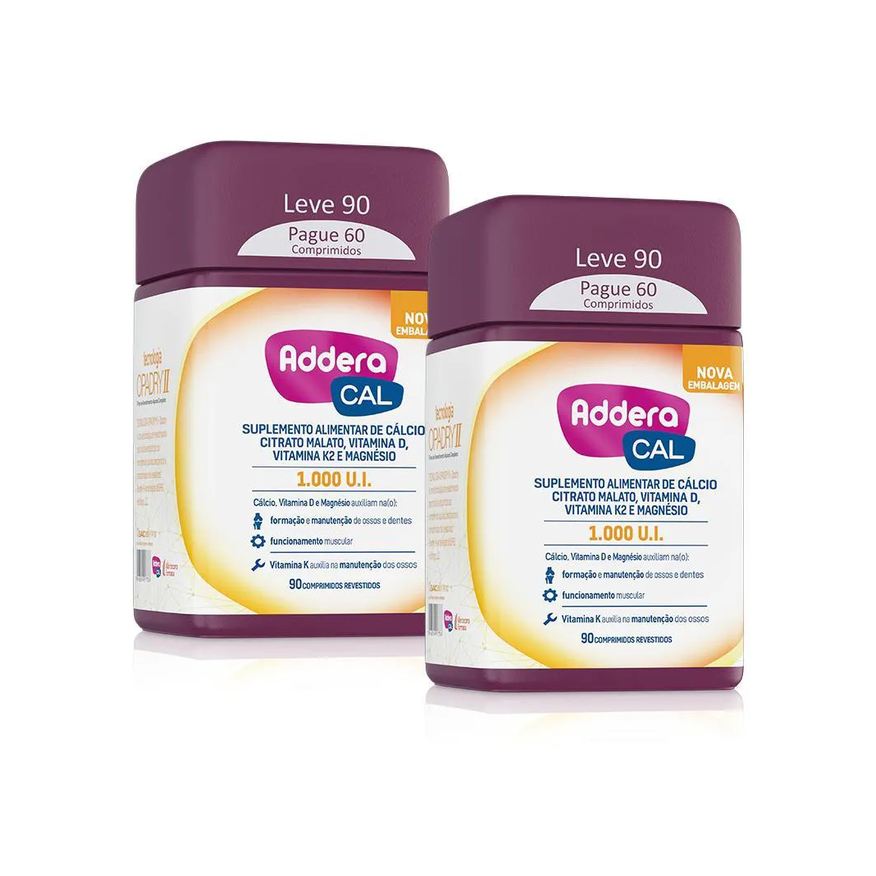 Addera Kit 2 Vitaminas D Cal 1.000UI – 90 Comprimidos