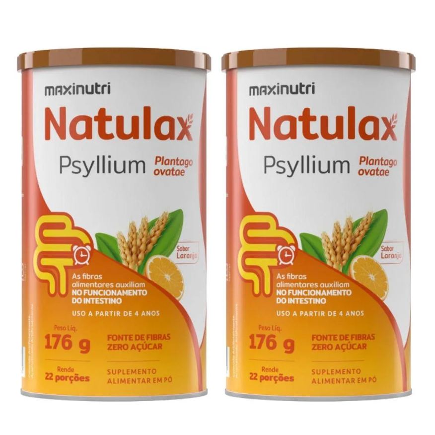 2x Kit Natulax Psyllium 176g – Maxinutri Laranja
