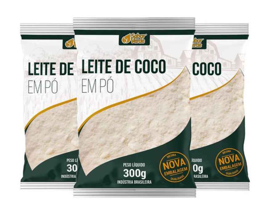 Kit 3 Leite De Coco Em Po 300g – Sabor Verde