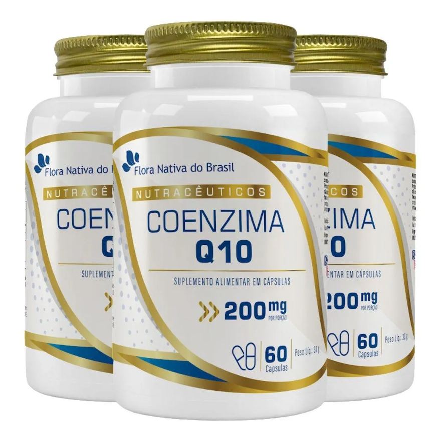 3x Kit Coenzima Q10 200mg 60 cápsulas – Flora Nativa