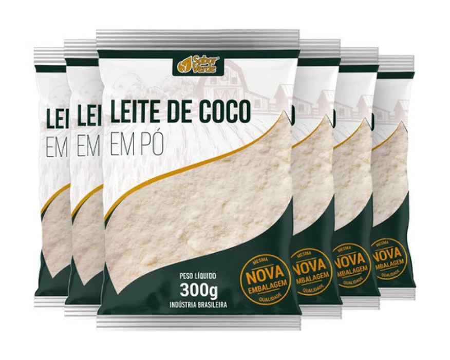 Kit 6 Leite De Coco Em Po 300g – Sabor Verde