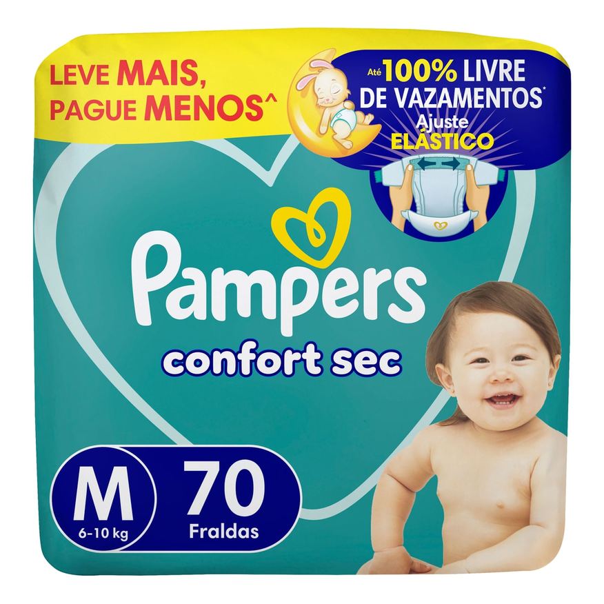 Pampers Fralda Confort Sec M 70 Unidades