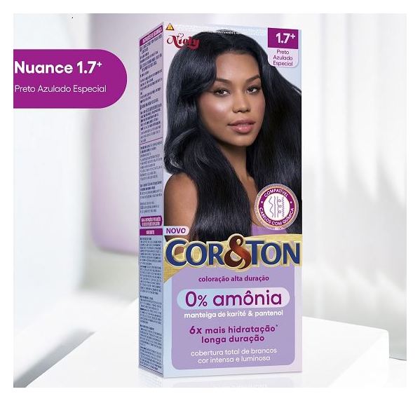 Cor&Ton Tintura Niely 0% Amônia 1.7+ Preto Azulado Especial