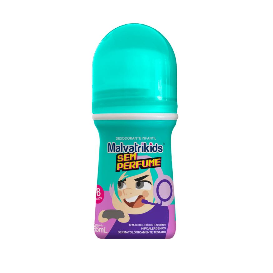 Malvatrikids Desodorante Infantil +8 anos Sem Perfume Roll On 65ml