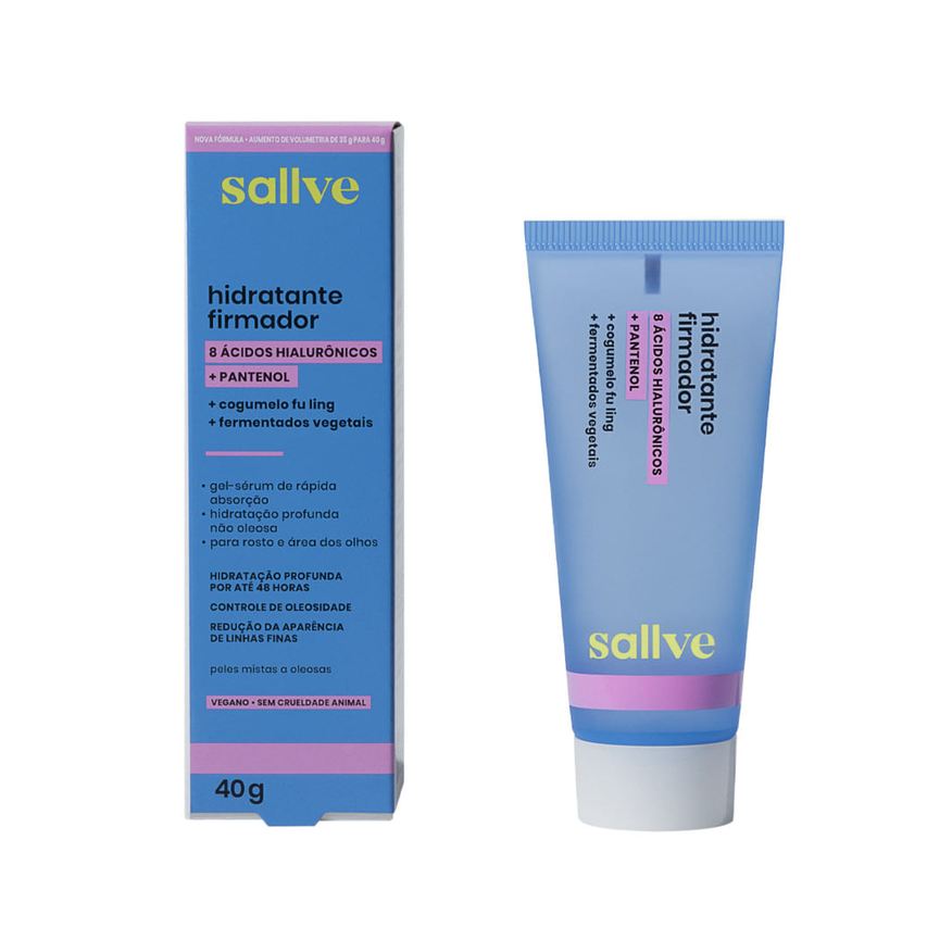 Sallve Hidratante Facial Firmador com 8 Ácidos Hialurônicos e Pantenol 40g