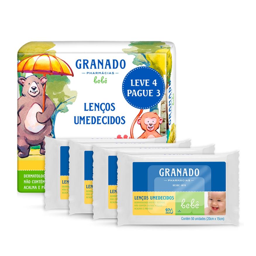 Granado Lenços Umedecidos Bebê Tradicional 200 Unidades Leve 4 Pague 3