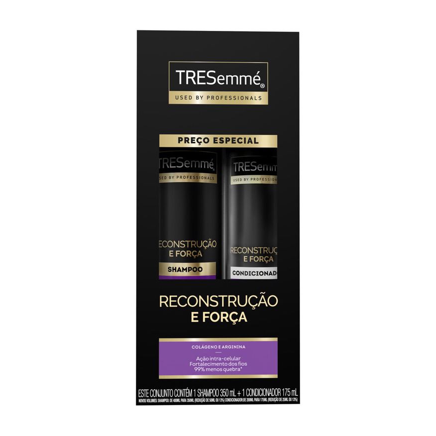 Tresemme Kit Shampoo TRESemmé Reconstrução e Força 350ml 1 Unidade + Condicionador TRESemmé Reconstrução e Força Colágeno e Arginina 175ml 1 Unidade