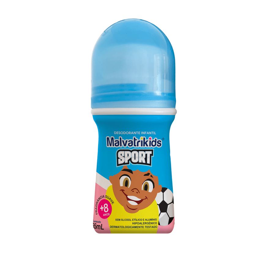 Malvatrikids Desodorante Infantil Sport +8 anos Fragrância Suave Roll On 65ml