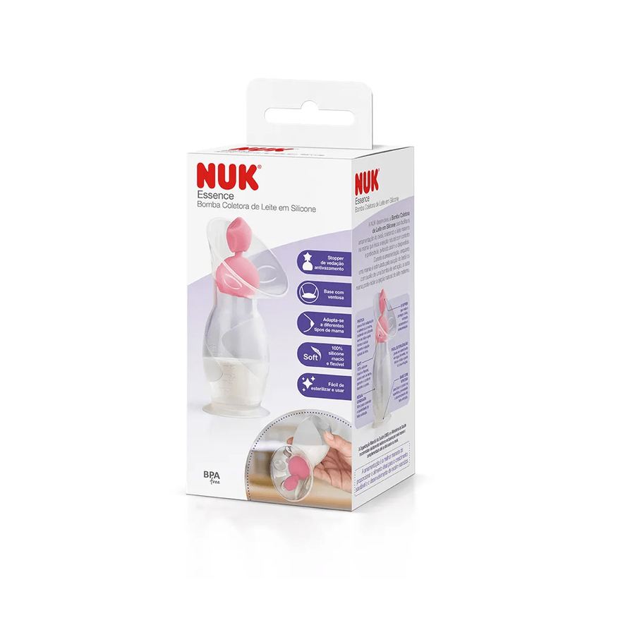 NUK Bomba de Tirar Leite Essence Manual Antivazamento com Ventosa Silicone 1 Unidade