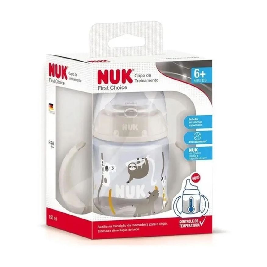 NUK Copo de Treinamento First Choice +6 meses Controle de Temperatura com Alça Neutro 150ml 1 Unidade
