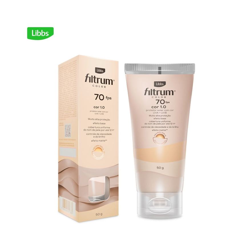 Filtrum Protetor Solar Facial Color FPS70 Cor 1.0 50g