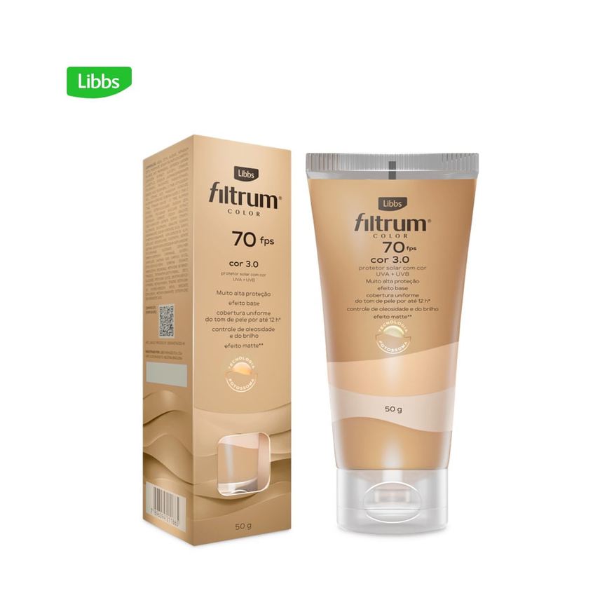 Filtrum Protetor Solar Facial Color FPS70 Cor 3.0 50g
