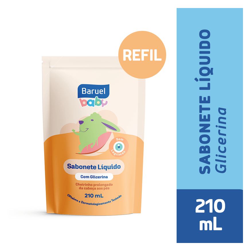 Baruel Baby Sabonete Líquido Infantil Glicerina da Cabeça aos Pés Refil 210ml