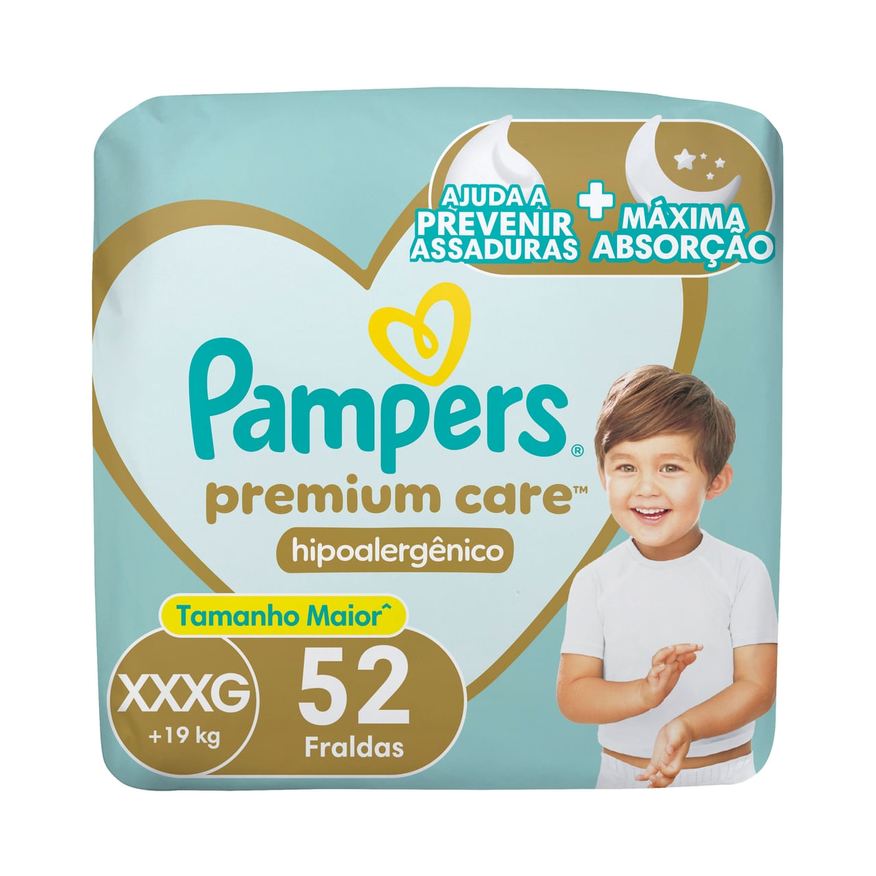 Pampers Fralda Premium Care XXXG 52 Unidades