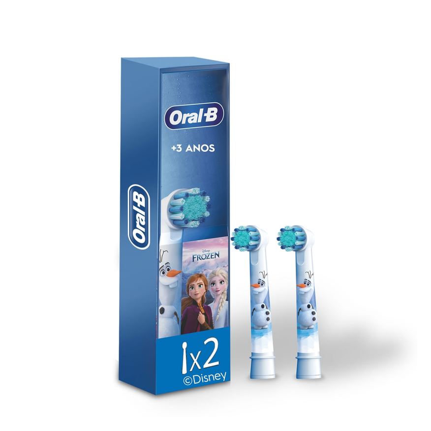Oral B Refil Escova Dental Elétrica Infantil Oral-B Pro Kids Frozen Cerdas Macias +3 anos 2 Unidades