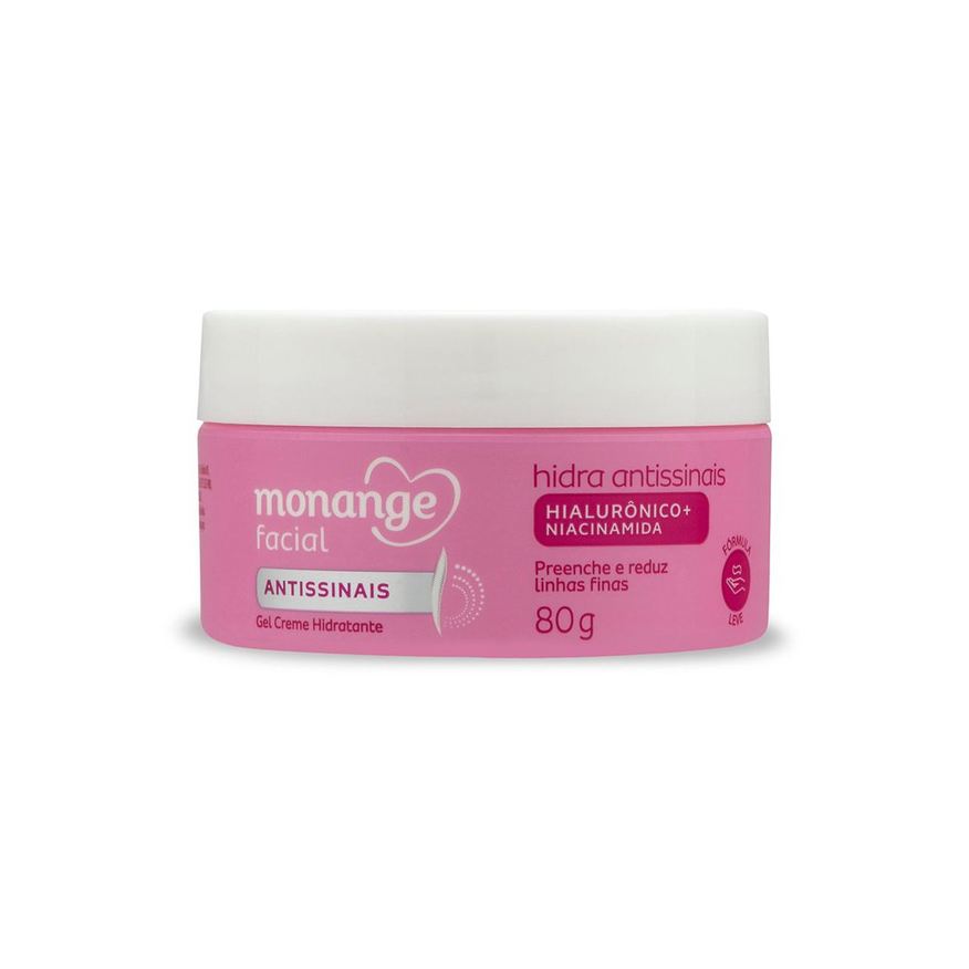 Monange Creme Facial Hidratante Antissinais com Ácido Hialurônico e Niacinamida 80g