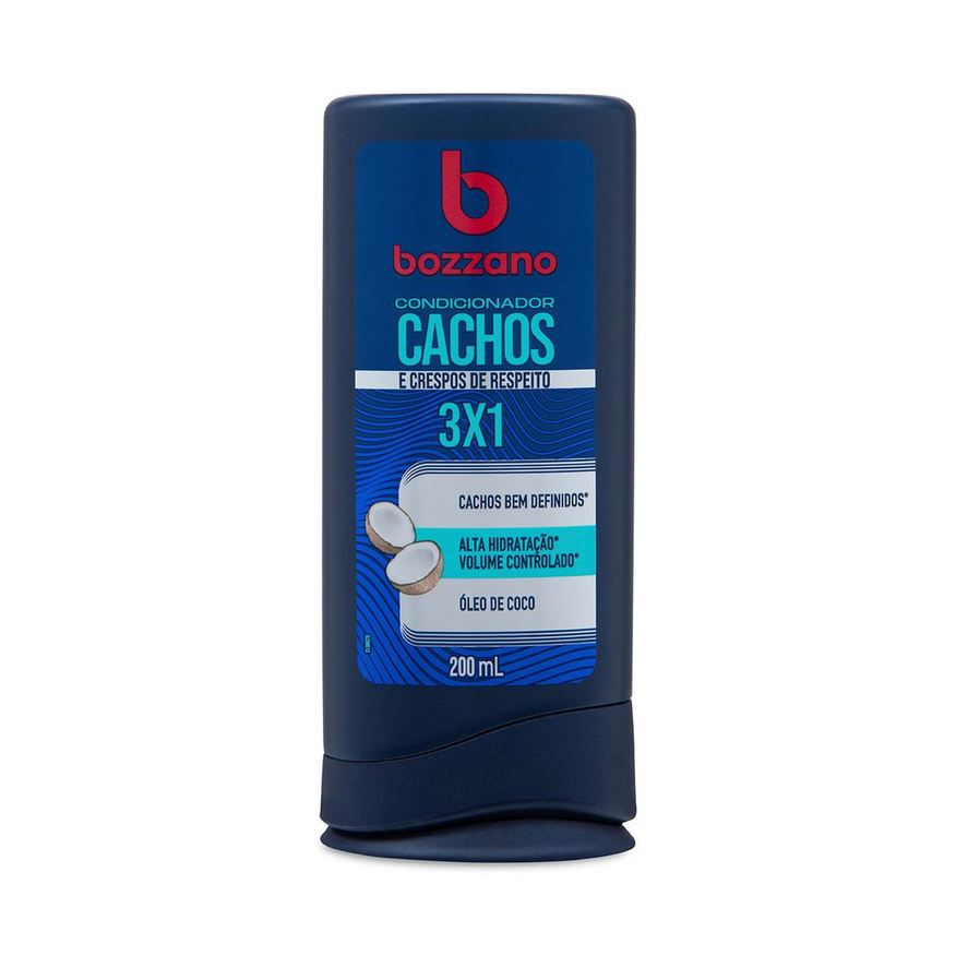 Bozzano Condicionador Cachos 3 x 1 Óleo de Coco 200ml