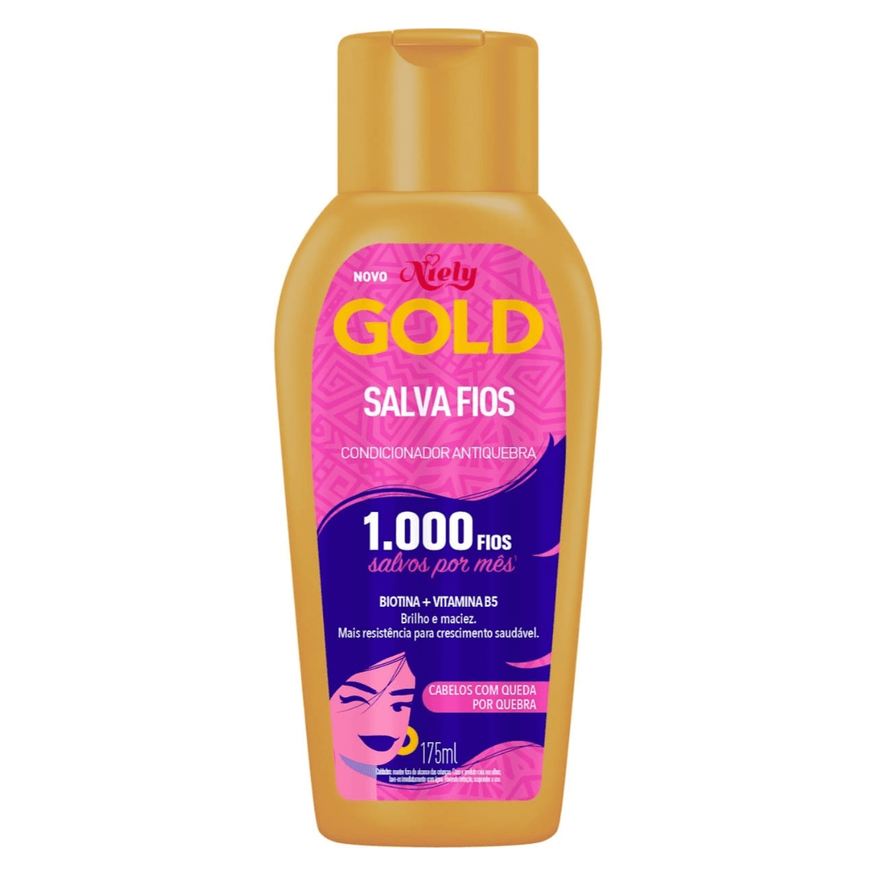 Niely Gold Condicionador Salva Fios Antiquebra Biotina e Vitamina B5 175ml