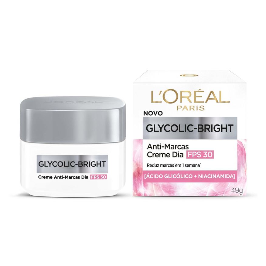 Loreal Paris Creme Facial L'Oréal Paris Glycolic Bright Anti-Marcas Diurno FPS 30 49g