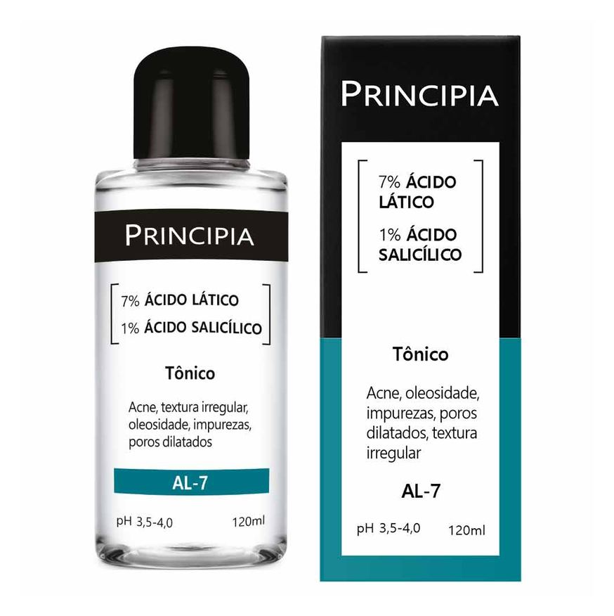 Principia Tônico Facial AL-7 Ácido Lático 7% + Ácido Salicílico 1% 120ml