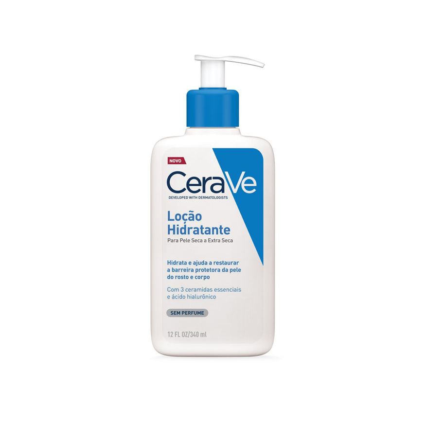 CeraVe Loção Corporal Hidratante com Ceramidas e Ácido Hialurônico Sem Perfume Pele Seca a Extra Seca 340ml